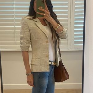 Stella McCartney Cream with Green Polkadots Blazer.  Italian size 40